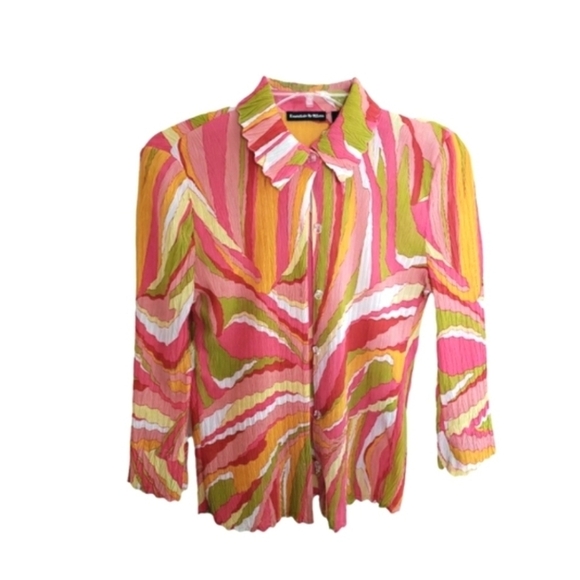 Essentials by Milano Multicolor Button-Down Shirt - Picture 6 of 9
